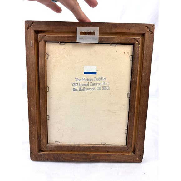 Vintage Sepia “Americana Woman Bathing” Print R. Hendrickson in Oak Wood Frame - Picture 2 of 11